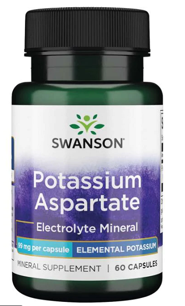 Swanson Aspartato de potasio - 99 mg 90 cápsulas Suplemento alimenticio cápsulas que contienen aspartato de potasio electrolito mineral.