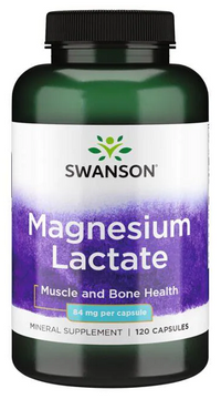 Miniatura de Un frasco de Swanson Lactato de Magnesio - 84 mg 120 cápsulas.