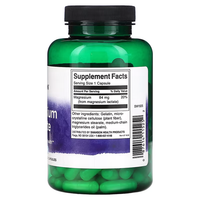 Thumbnail for A green bottle of Swanson Magnesium Lactate contains 120 capsules, each providing 84 mg of elemental magnesium, covering 20% of the daily value to support bone health.