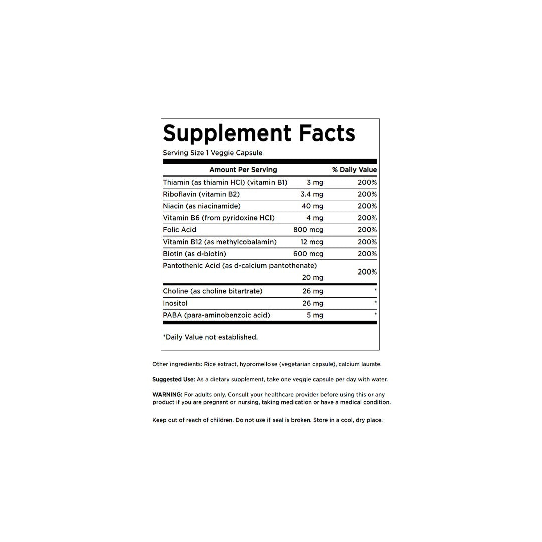 A Swanson etiqueta de suplemento dietético para Balance B-200 Complex - 100 Veg Caps.