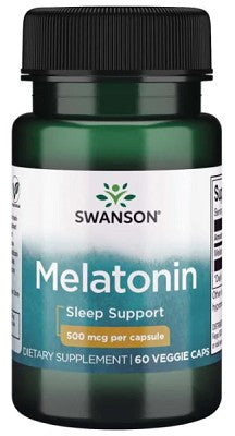 Swanson Melatonina - 0,5 mg 60 cápsulas vegetales cápsulas de ayuda al sueño.