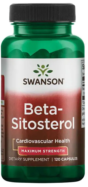 Swanson Beta-Sitosterol - 80 mg 120 cápsulas, un complemento alimenticio.