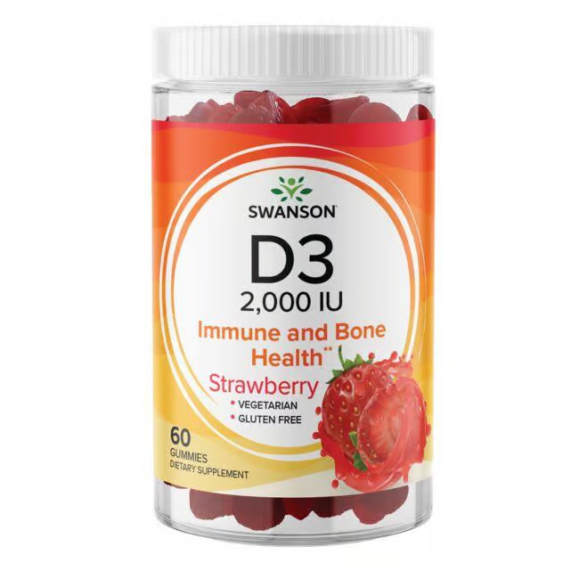 Vitamin D3 2000 IU (50 mcg) 60 Gummies - Strawberry