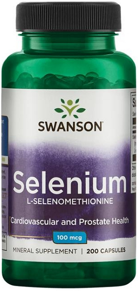 Las cápsulas de L-Selenometionina de Swanson ofrecen apoyo antioxidante para la salud cardiovascular y prostática.
