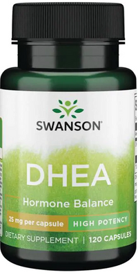 Thumbnail for Un frasco de Swanson DHEA - Alta Potencia - 25 mg 120 cápsulas equilibrio hormonal.