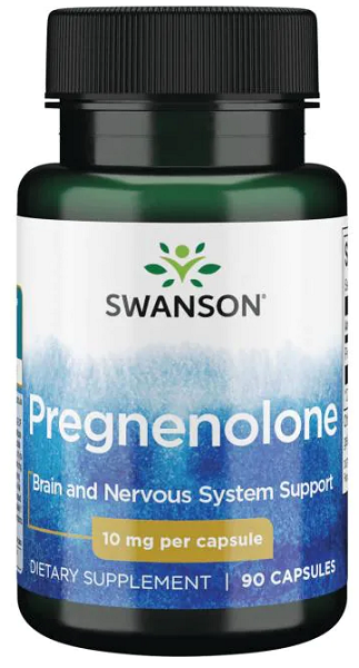 Un potente suplemento prohormonal para la salud cerebral - Swanson Pregnenolona - 10 mg 90 cápsulas.
