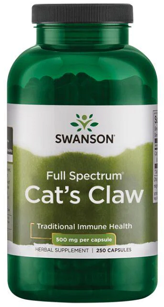 Swanson Uña de Gato - 500 mg 250 cápsulas.