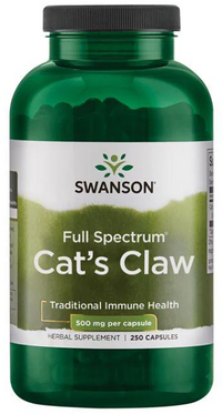 Miniatura de Swanson Uña de Gato - 500 mg 250 cápsulas.