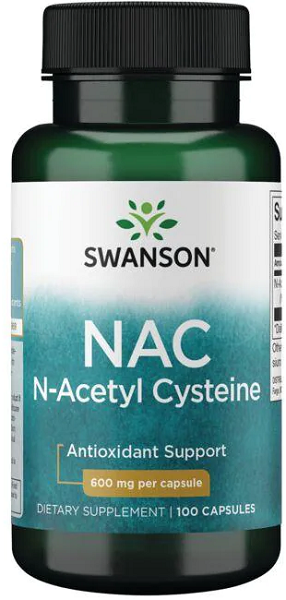 Swanson La N-acetilcisteína - 600 mg 100 cápsulas es un potente suplemento antioxidante que ayuda a la desintoxicación y favorece la salud del hígado.