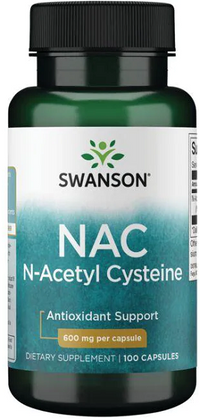 Miniatura de Swanson N-Acetil Cisteína - 600 mg 100 cápsulas es un potente suplemento antioxidante que ayuda a la desintoxicación y favorece la salud del hígado.
