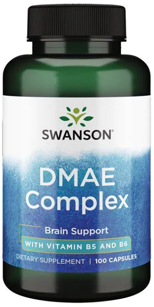 Un frasco de Swanson DMAE Complex 100 cáps.