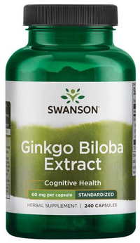 Miniatura de Swanson Extracto de Ginkgo Biloba 24% 60 mg 240 cáps.
