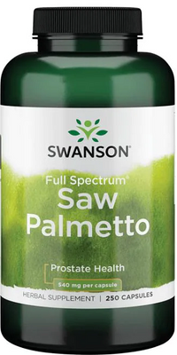Miniatura para Mejora la salud de la próstata y el flujo urinario con un frasco de Swanson Saw Palmetto - 540 mg 250 cápsulas.