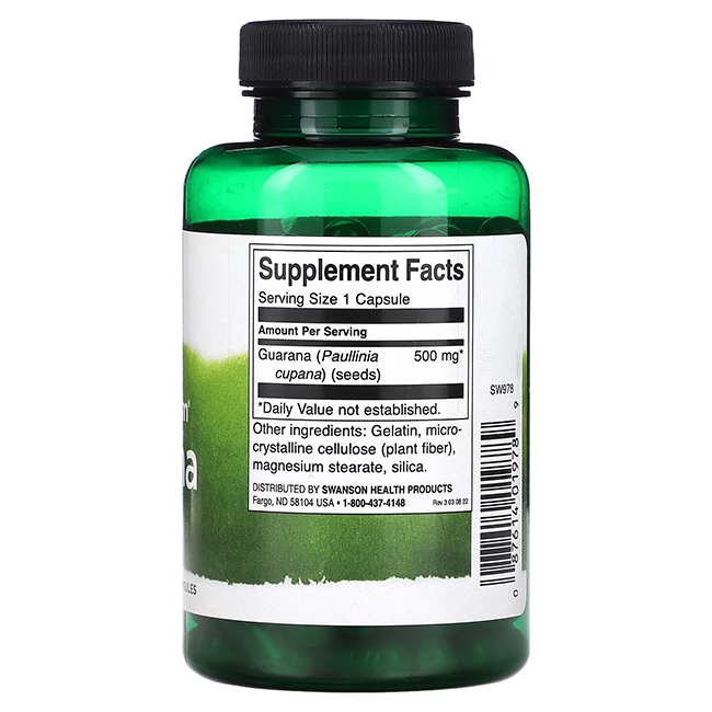 Full Spectrum Guarana 500 mg 100 Capsules