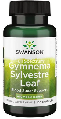 Miniatura de Un frasco de Swanson Hoja de Gymnema Sylvestre - 400 mg 100 cápsulas.