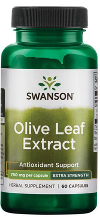 Thumbnail para Swanson Extracto de Hoja de Olivo - 750 mg 60 cápsulas es un potente suplemento conocido por sus propiedades antioxidantes y su capacidad para apoyar las defensas inmunitarias.