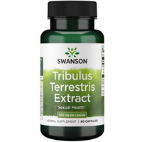 Thumbnail for Swanson's Tribulus Terrestris Extract, designed for sexual health and testosterone support, contains 60 capsules of 500 mg each rich in steroidal saponins to boost vitality.