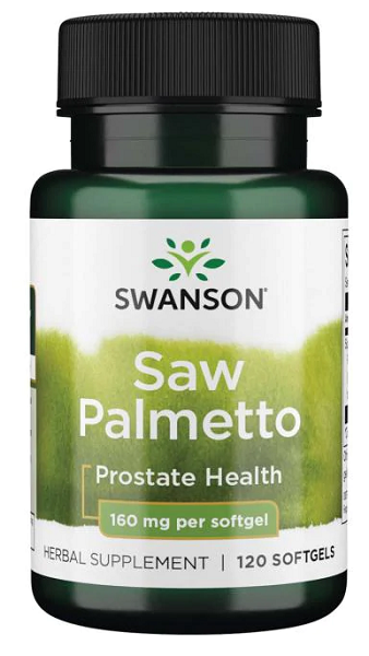Swanson Saw Palmetto - 160 mg 120 cápsulas de gelatina blanda, para la salud de las vías urinarias y la próstata.