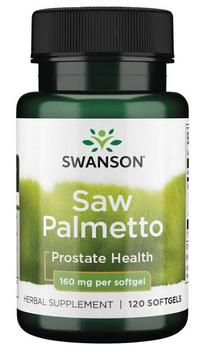 Miniatura de Swanson Saw Palmetto - 160 mg 120 cápsulas de gelatina blanda, para la salud de las vías urinarias y la próstata.