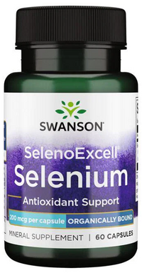 Miniatura para Swanson Las cápsulas SelenoExcell de selenio de apoyo antioxidante son un potente suplemento de selenio - 200 mcg 60 cápsulas que proporciona cuidado cardiovascular y ayuda al mantenimiento de la próstata.