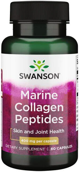 Swanson Colágeno Marino - 400 mg 60 cápsulas, para la salud de la piel y las articulaciones.