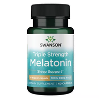 Thumbnail for Swanson Melatonin capsules offer a 100% drug-free way to support sleep disorders with 10 mg per capsule. Get 60 capsules for a natural approach to restful nights and wake up refreshed.