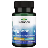 Thumbnail for Swanson's Pregnenolone 25 mg 60 Capsules, a high-potency formula, supports brain function and the nervous system by harnessing the benefits of steroid hormones for cognitive health.