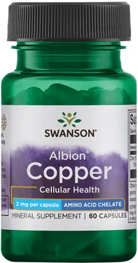 Thumbnail para Swanson Cobre - 2 mg 60 cápsulas Albion Chelated cellular health 60 cápsulas.