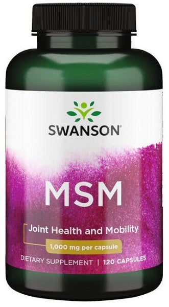 Swanson MSM 1000 mg 120 cáps. es un suplemento que favorece los tejidos conjuntivos y promueve la salud articular. Al potenciar las estructuras de colágeno, ayuda a mejorar la movilidad general.