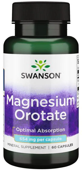 Swanson Oroato de magnesio - 40 mg 60 cápsulas absorción óptima.