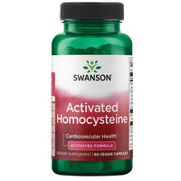 Thumbnail for A bottle of Swanson Activated Homocysteine 60 Veggie Capsules dietary supplement, designed for heart health and cardiovascular support.