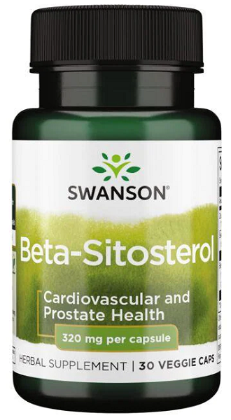 Complemento alimenticio con Swanson Beta-Sitosterol - 320 mg 30 cápsulas vegetales.