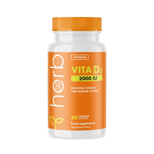 Vitamin D3 2000 IU 60 Capsules - front 2