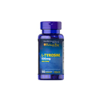 Miniatura de L-Tirosina 500 mg Forma libre 100 Cápsulas de liberación rápida - frente