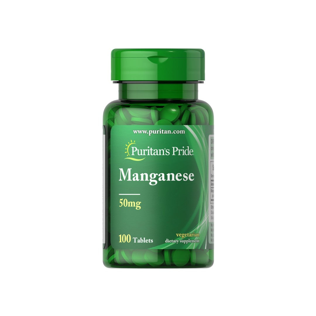 Un frasco de Puritan's Pride Manganeso 50 mg 100 comp.