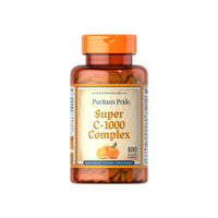Thumbnail for A bottle of antioxidant-rich Puritan's Pride Vitamin C-1000 Complex 100 coated caplets, fortified with immune system-boosting vitamin C.