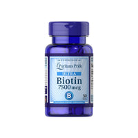 Thumbnail for Un frasco de suplemento dietético de Biotina - 7,5 mg 100 comprimidos by Puritan's Pride.