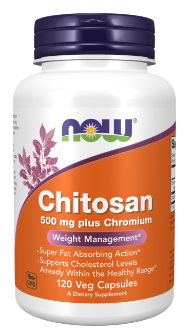 Now Foods Chitosan 500 mg más Cromo 120 Cápsulas Vegetales.