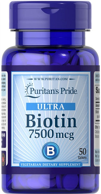 Puritan's Pride Biotina 7,5 mg - un suplemento dietético en forma de comprimidos con 50 comprimidos.