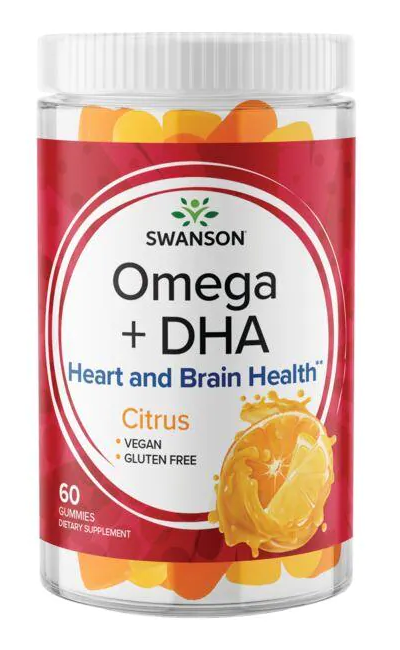 Swanson Omega Plus DHA 60 gominolas - Cítricos ofrecen ácidos grasos esenciales para un corazón, un cerebro y un bienestar general más sanos. Estas gominolas favorecen los niveles de colesterol y triglicéridos.