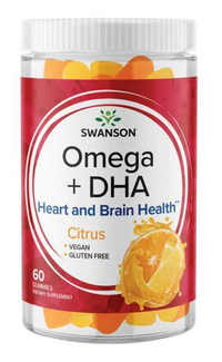 Miniatura para Swanson Omega Plus DHA 60 gominolas - Cítricos ofrecen ácidos grasos esenciales para un corazón, un cerebro y un bienestar general más sanos. Estas gominolas favorecen los niveles de colesterol y triglicéridos.