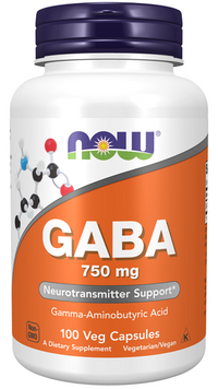 Miniatura de Now Foods GABA 750 mg 100 cápsulas vegetales.