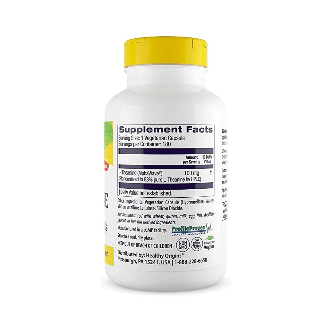 L-Teanina 100 mg (AlphaWave) 180 cápsulas vegetales - información sobre el suplemento