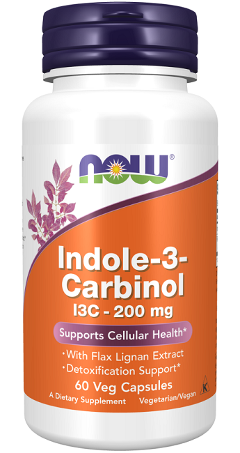 Now Foods Indole 3 Carbinol 200 mg con Lingans 60 Cápsulas Vegetales.