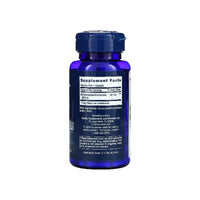 Miniatura de La parte posterior de un frasco azul de Life Extension's DHEA 50 mg 60 cápsulas suplementos.