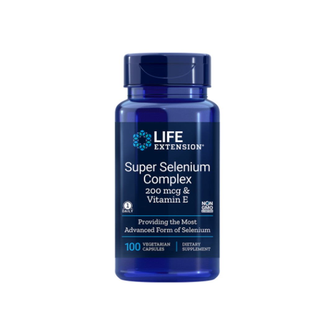 Super Selenium Complex & Vitamin E 200 mcg 100 vege capsules - front