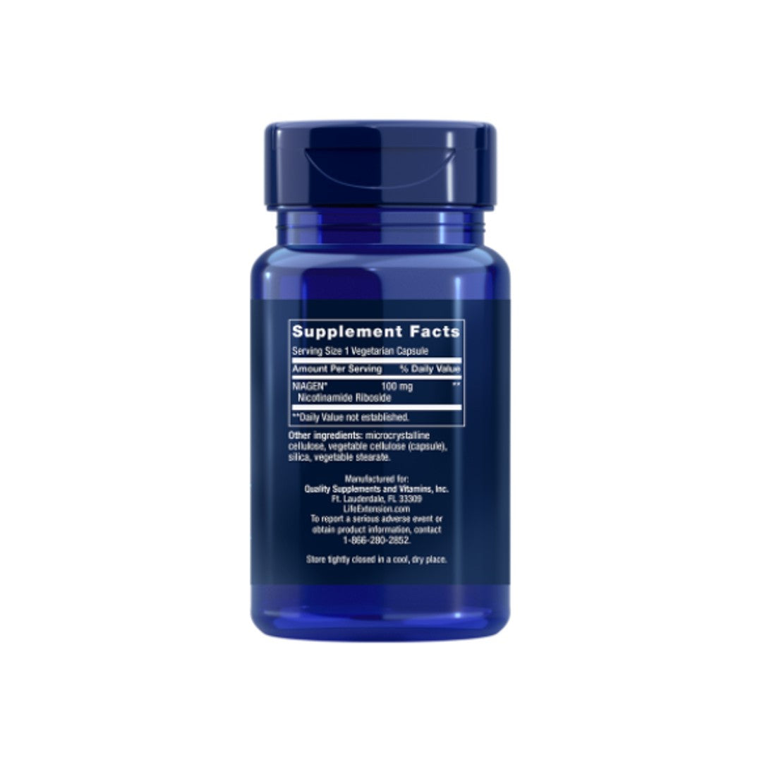NAD+ Regenerador celular, 100 mg 30 cápsulas vegetales - información sobre el suplemento