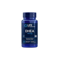Miniatura de un frasco de Life Extension DHEA 100 mg 60 cápsulas vegetales con fondo blanco.