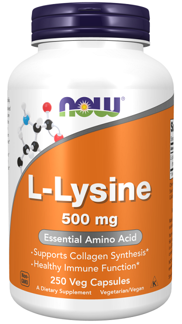 Now Foods Lisina 500 mg 250 cápsulas vegetales.