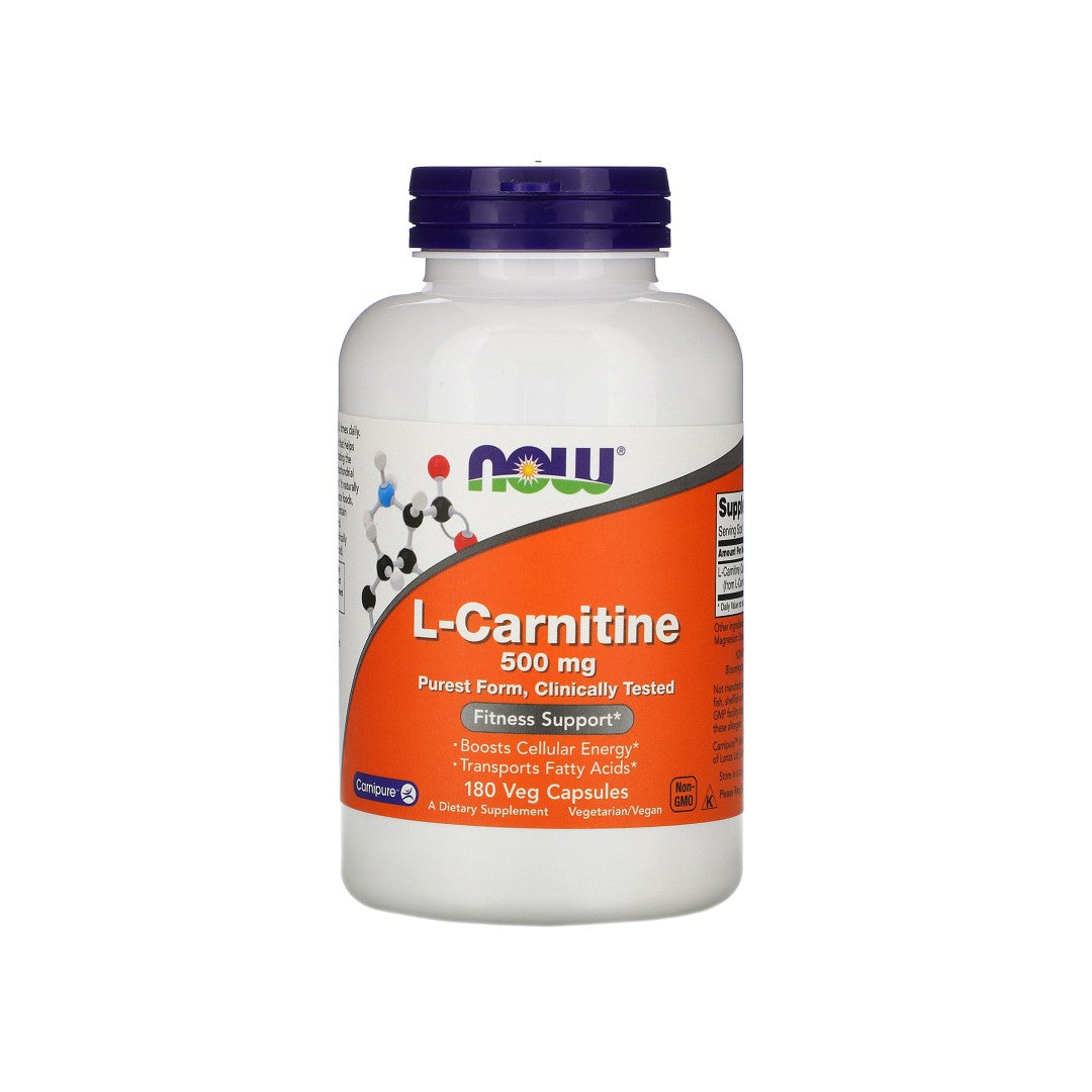 L-Carnitina 500 mg 180 cápsulas vegetales - frente
